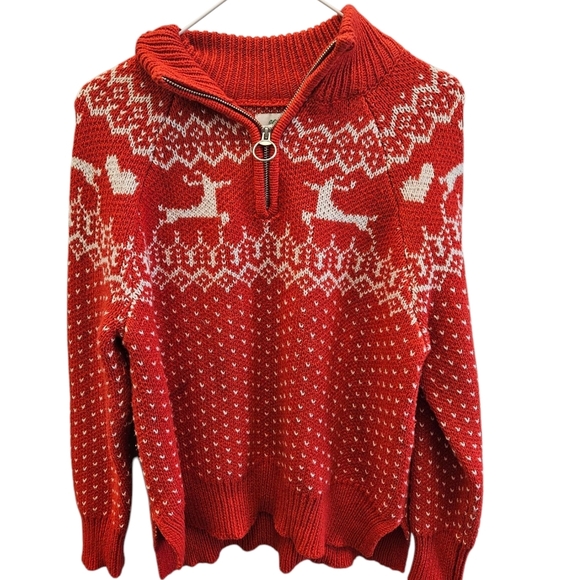 Aerie Reindeer Christmas Fair Isle Slouchy Festive Sweater - Picture 6 of 7